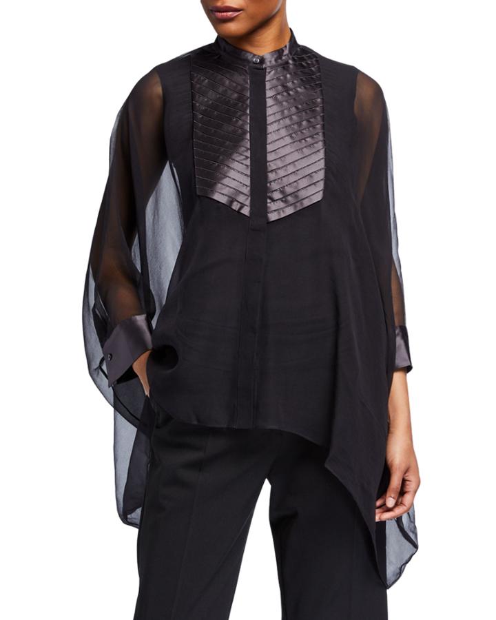 Monili-trim Silk High-low