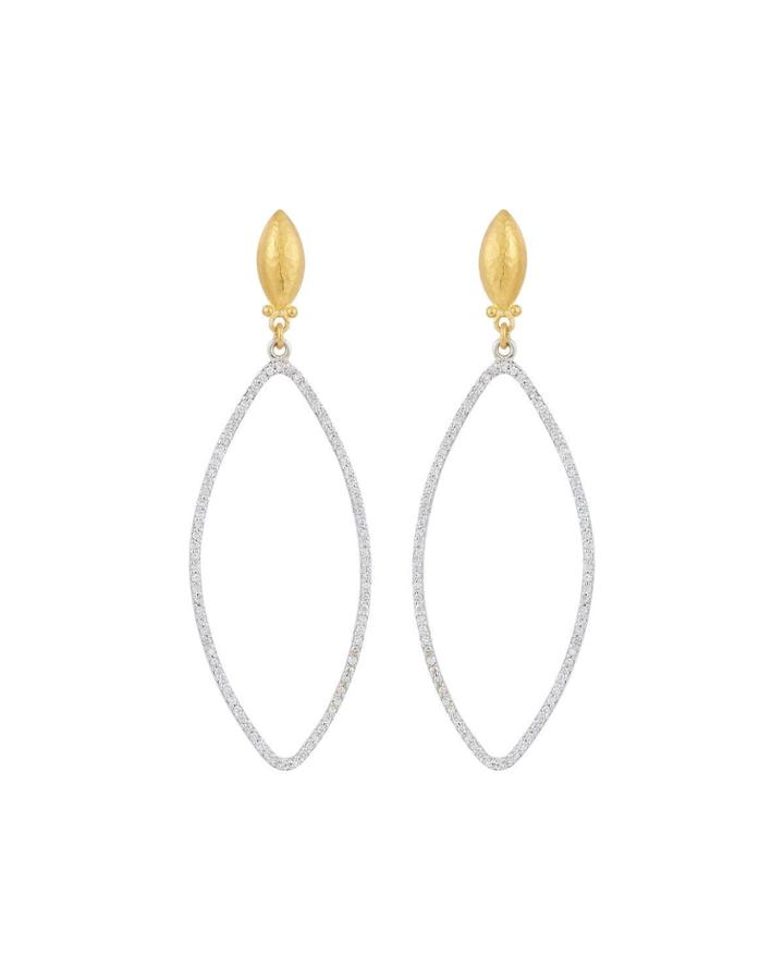 2-tone Willow Diamond Dangle Earrings