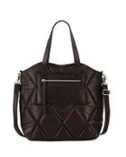 Abana Quilted Leather Tote Bag, Black