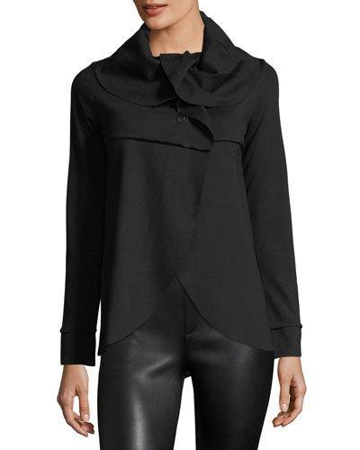 Draped Ponte Snap-front Jacket