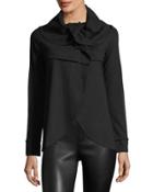 Draped Ponte Snap-front Jacket