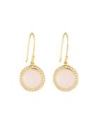 18k Gold Rock Candy Mini Lollipop Earrings In Pink Opal With Diamonds