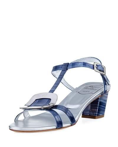 Painted Leather T-strap