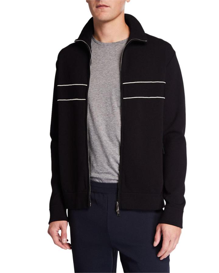 Men's Contrast Trim Knit Jacket