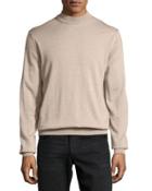 Mock-neck Pullover Sweater, Chameau