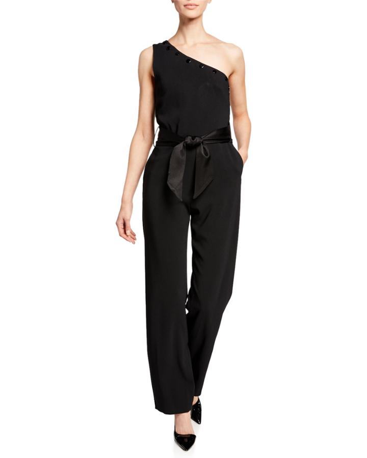 Lauren One-shoulder Bow-waist Jumpsuit