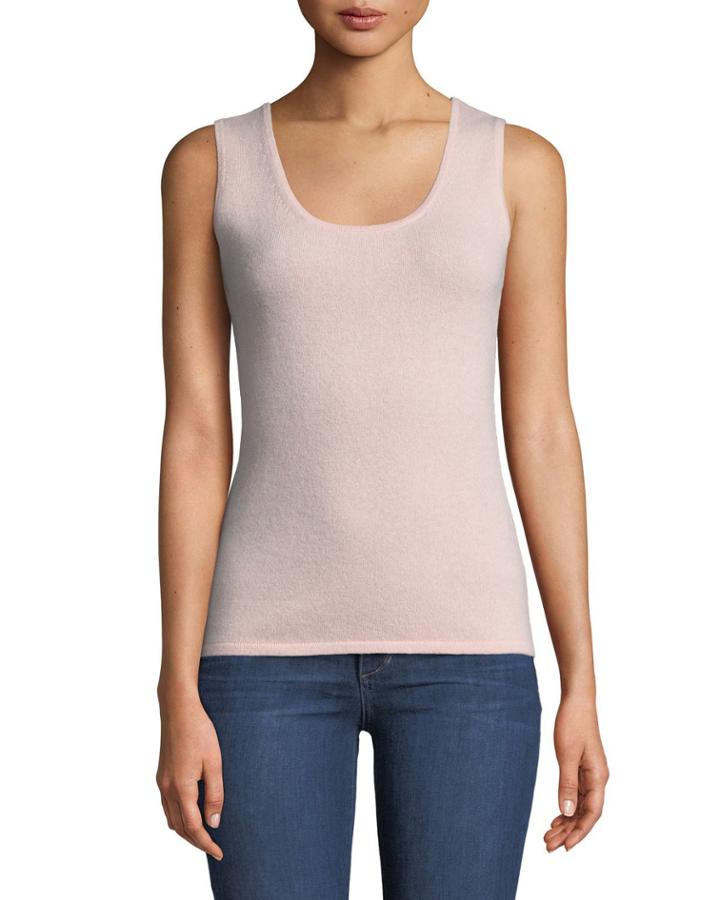 Plus Size Scoop-neck Cashmere Tank Top