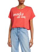 Snacks All Day Cropped Short-sleeve Jersey Tee