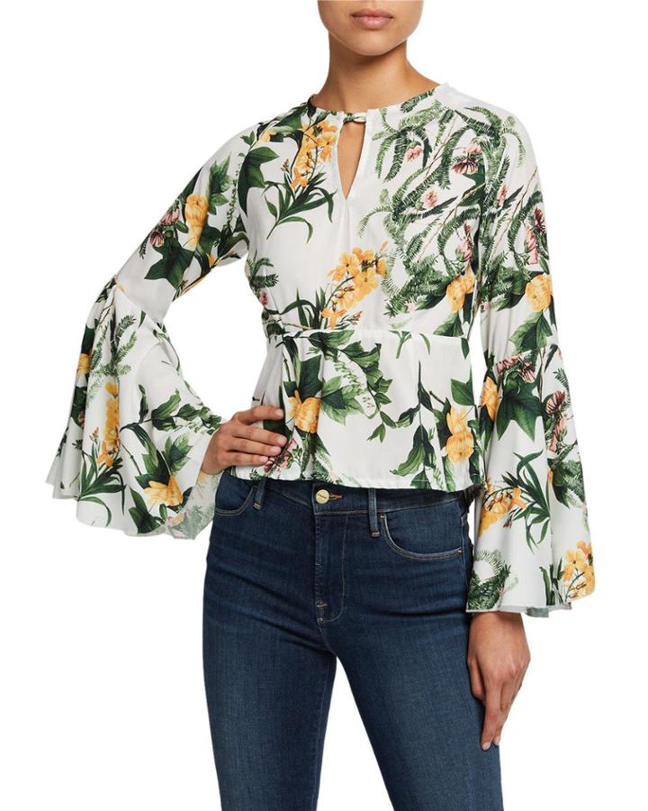 Maru Floral-print Open-back Top