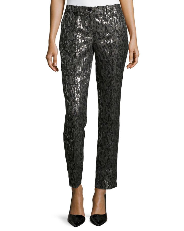 Samantha Brocade Skinny Pants, Graphite
