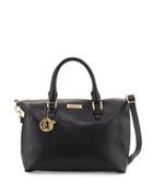 Saffiano Leather Medium Satchel Bag, Nero