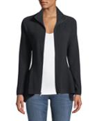 Cashmere Zip-front Peplum Jacket