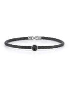 Stainless Steel & Onyx Cable Bracelet, Black