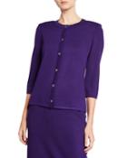 3/4-sleeves Button-front Santana Knit Cardigan