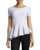 Zac Zac Posen Asymmetric Flounce Top, Gray, Women's,