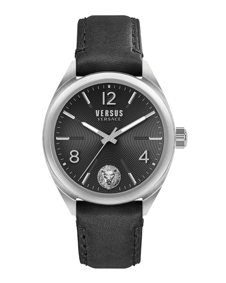 Men's 44mm Guilloche Watch W/ Leather