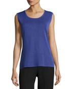 Scoop-neck Knittank, Navy
