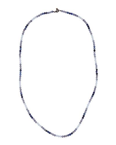 Long Iolite, Chalcedony & Sodalite Beaded Necklace