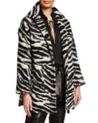 Bera Zebra-print Single-breasted Coat