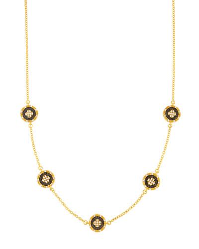 Short Medallion Clover Station Necklace
