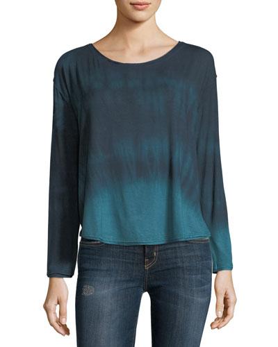 Long-sleeve Tie-dye Blouse
