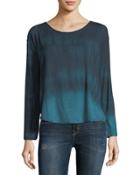 Long-sleeve Tie-dye Blouse