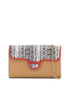 Rory Snake-embossed & Colorblock Clutch Bag