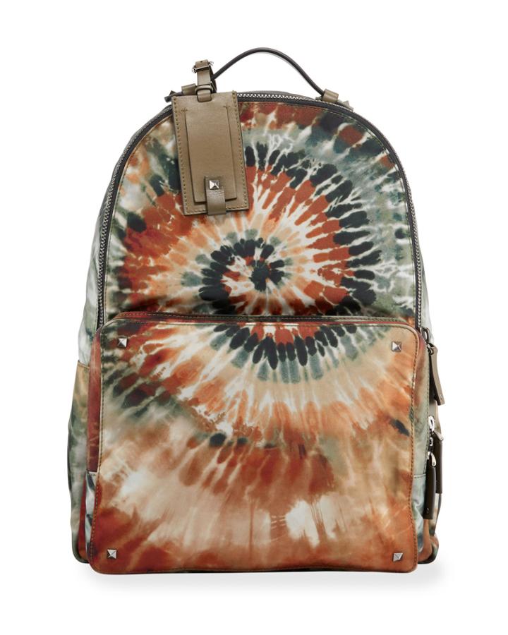Men's Tie-dyed Nylon Backpack Bag