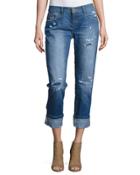 Awesome Baggies Cropped Jeans, Dark Blue