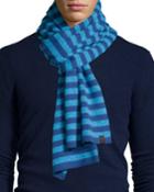 Penguin Bailey Men's Striped Scarf, True Blue