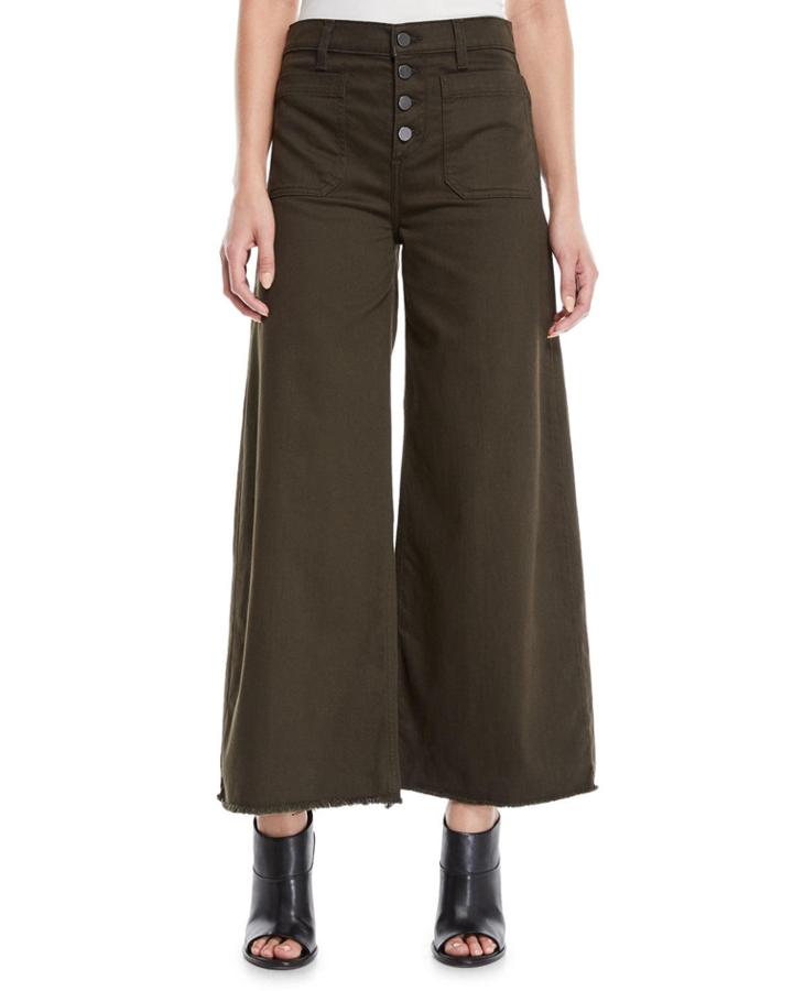 Carmine Button-fly Wide-leg Jeans