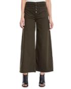 Carmine Button-fly Wide-leg Jeans