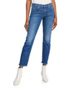 Roxanne Skinny-leg Ankle Jeans W/ Frayed Hem