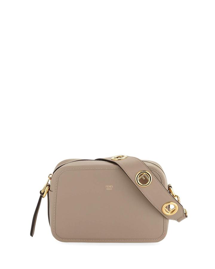 Leather Logo Strap Camera Bag