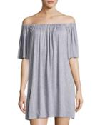 The Seeker Off-the-shoulder Dress, Gray