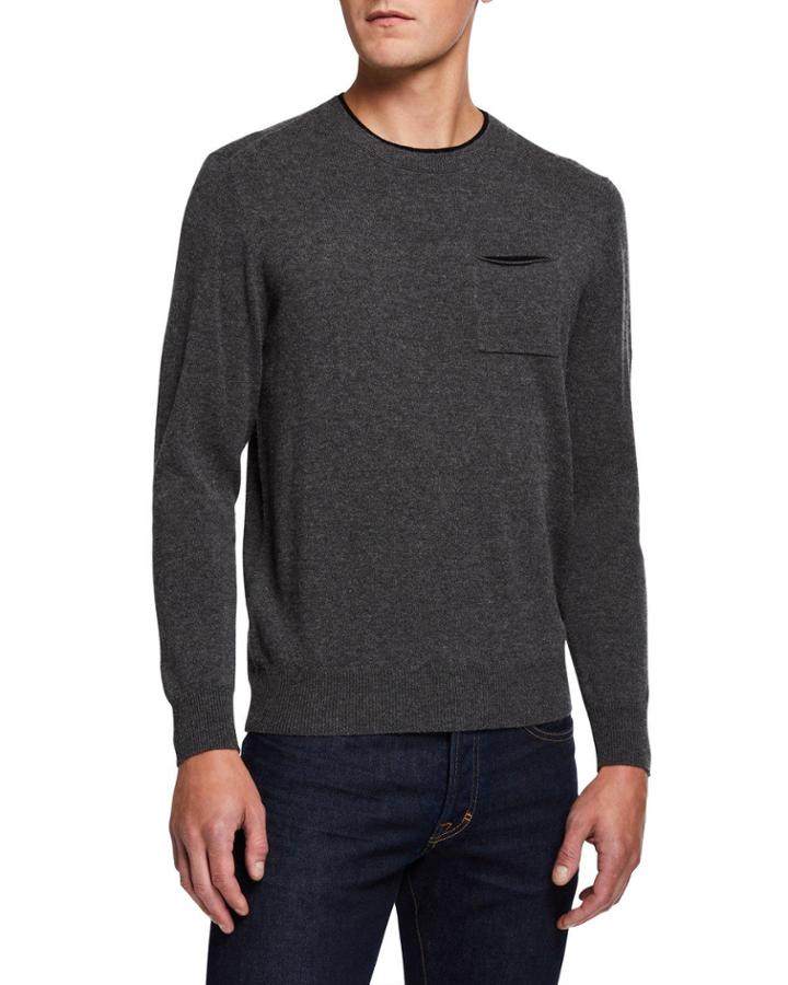 Men's Wool-cashmere Double-trim