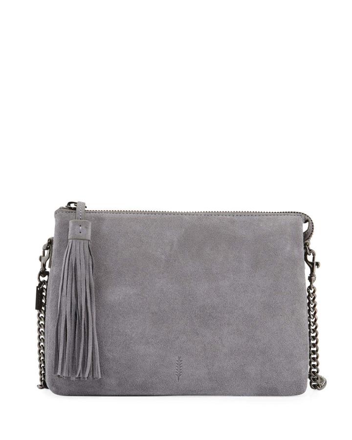 Ladybird Suede Chain Clutch Bag