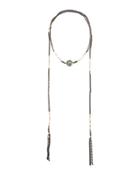 Long Chain Lariat Choker Necklace W/