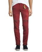 Distressed Zip-trimmed