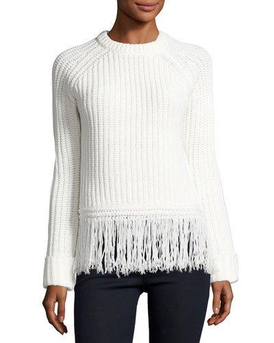 Fringed-hem Ribbed