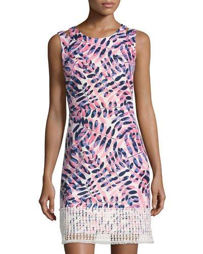 Floral-print Stretch-cotton Dress, Pink Pattern