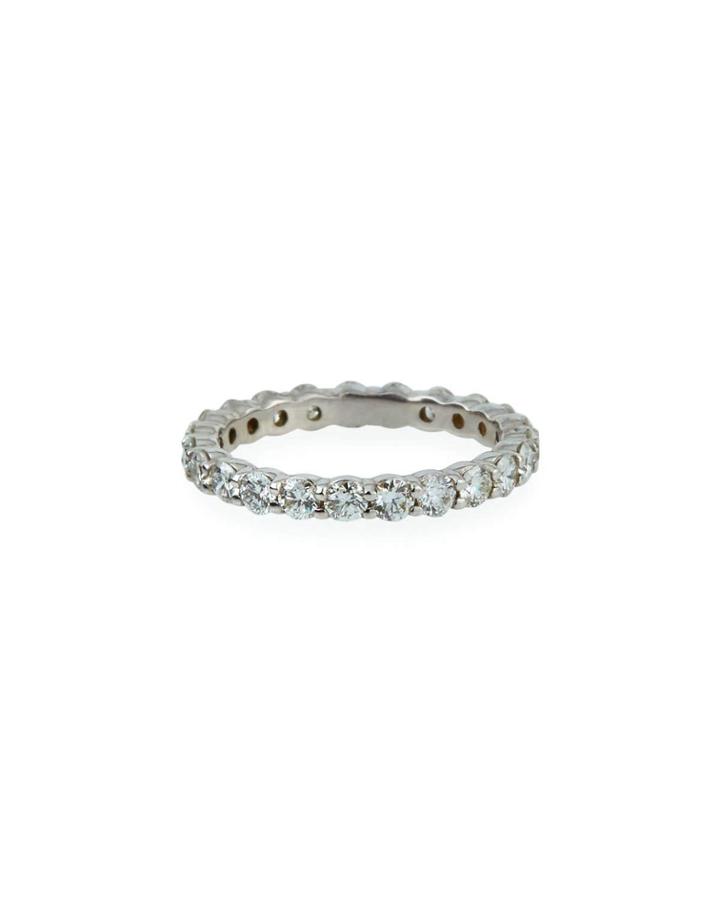 18k White Gold Diamond Eternity Band Ring,