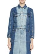 Two-tone Cropped Denim Jacket