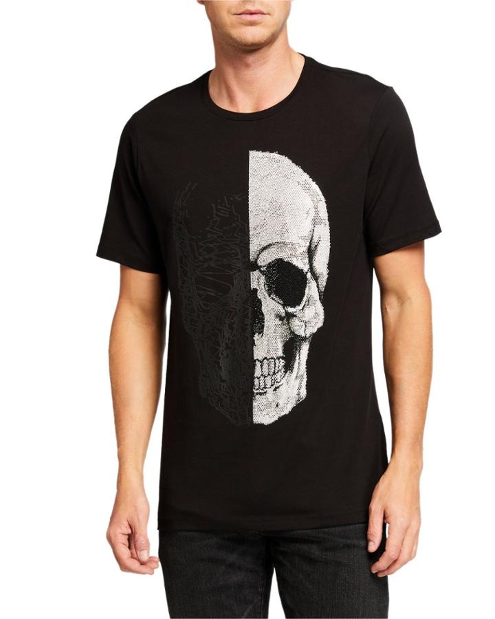 Men's Half Skull Graphic T-shirt