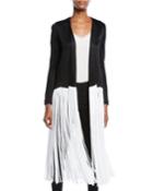 High-shine Jersey Piano-fringe Duster Jacket
