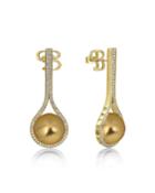 18k Diamond Pave South Sea Pearl Earrings, Gold