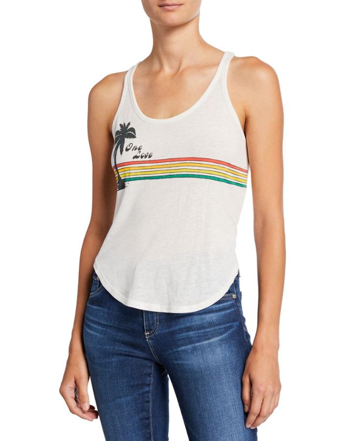 One Love Palm Graphic Racerback Tank