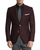 Janson Textured Two-button Sport Coat, Cranberry