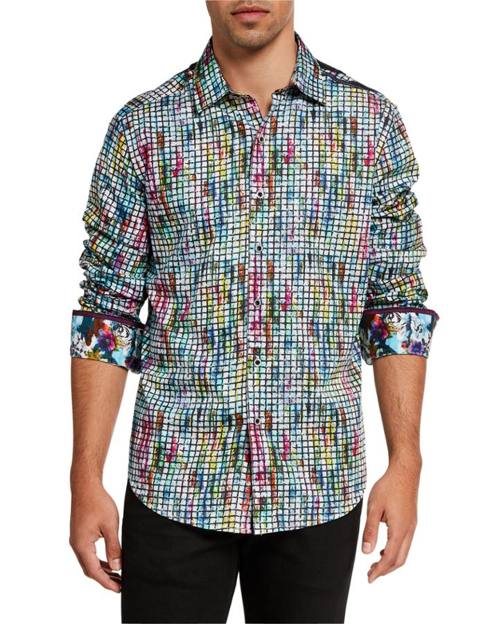 Men's Woodside Floral Grid Print