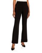 Cuff Bottom Leather Trim Pants